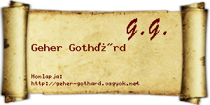 Geher Gothárd névjegykártya